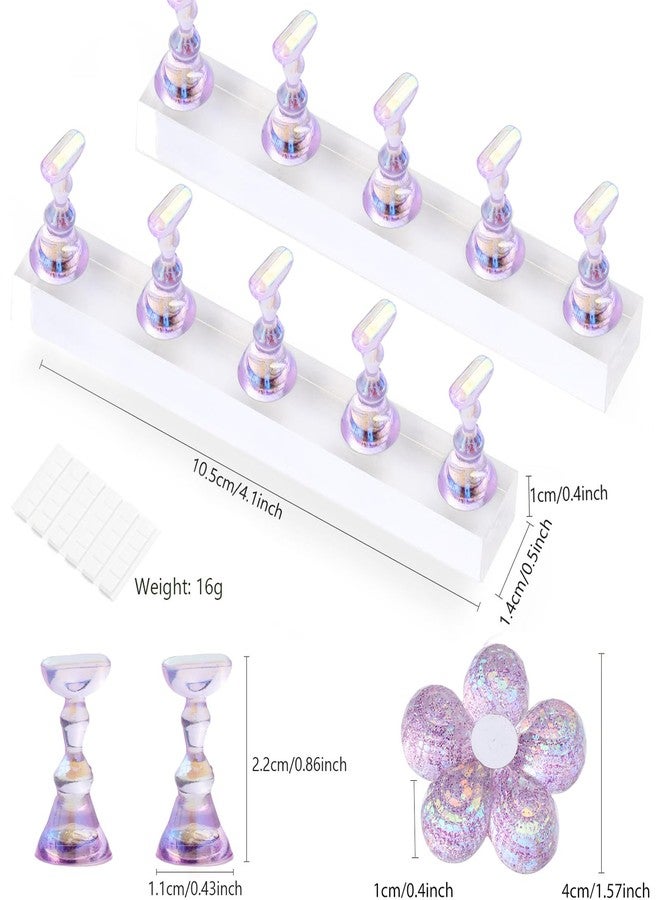ايلير سايكل حامل أظافر إيترسايكل، حامل عرض فن الأظافر الأكريليكي، حامل تدريب الأظافر لطلاء الأظافر، حوامل تدريب مغناطيسية مع معجون قابل لإعادة الاستخدام (بنفسجي) - Image 3